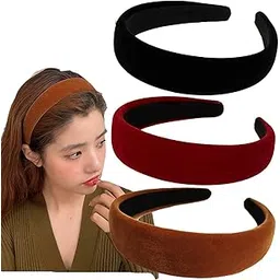 lvyeer Velvet Wide Headbands for Women Soft Head Bands Diademas Para Mujer De Moda Hairbands for Women Girls Fashion No Slip Headband for Women Hairbands Hair Accessories (3 Pack-Velvet A)-picture-11