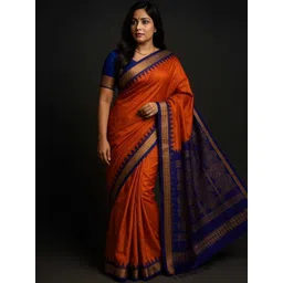 LYANNA Ethnic Motifs Zari Silk Blend Handloom Sambalpuri Saree-picture-36