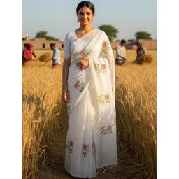 LYANNA Floral Embroidered Tissue Handloom Saree-picture-13