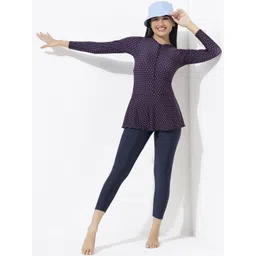 LYCOT Printed Long Sleeves Swimming Dress With Attached Tights-picture-35