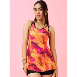 LYCOT Printed Round Neck Swim Dress-picture-12