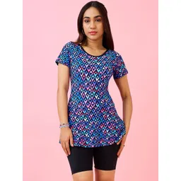 LYCOT Printed Round Neck Swim Dress-picture-15