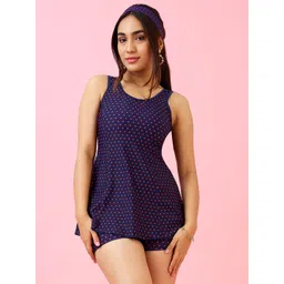 LYCOT Printed Round Neck Swim Dress image 1