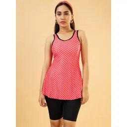 LYCOT Printed Round Neck Swimming Dress With Attached Shorts-picture-21