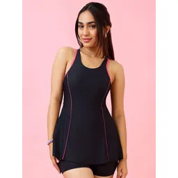 LYCOT Round Neck Swimming Dress With Attached Shorts-picture-24