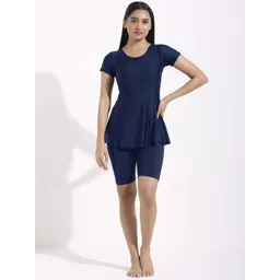 LYCOT Round Neck Swimming Dress With Attached Shorts-picture-26
