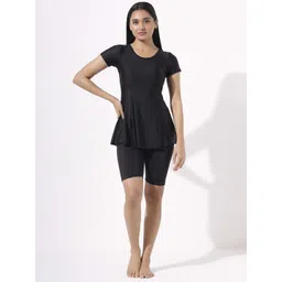 LYCOT Round Neck Swimming Dress With Attached Shorts-picture-30