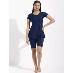 LYCOT Round Neck Swimming Dress With Attached Shorts-picture-31