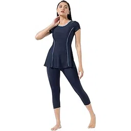 lycot Women's A-Line Half Sleeves and 3/4 Tight Swimwear-picture-55