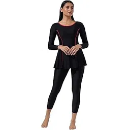 LYCOT Women's Round Neck A-Line Full Sleeves and Full Tight Plain Swimwear-picture-11