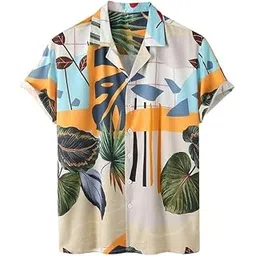 Lycra Fabric Digital Printed Half Sleeve Shirt Multicolour-picture-20