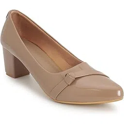 lydc london Women’s Taupe Block Pumps Heels | Ultra-Comfort Formal Heels for Office, Workwear, Parties & Daily Fashion-picture-54