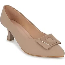 lydc london Women’s Taupe Pumps | Ultra-Comfort Formal Heels for Office, Workwear, Parties & Daily Fashion | Lightweight All-Day Wear Heels for Women-picture-11
