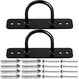 Lyellfe 2 Pack Wall Ceiling Mount Bracket for Suspension Strap, Body Weight Strength Training Systems, Heavy Duty Hammock Hanging Kit for Battle Rope, Yoga and Gymnastic Rings-picture-13