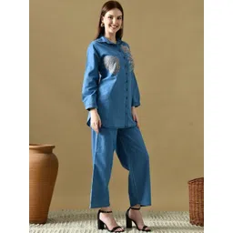 Lykit Embroidered Shirt Collar Shirt & Trousers Co-Ords-picture-38