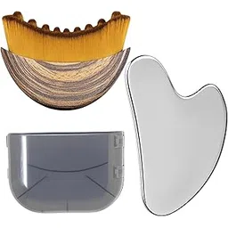 Lymphatic Contour Face Brush, Facial Massage Brush for Makeup Application, Travel Grooming, Face Contour Brush for Women, Brown-picture-52