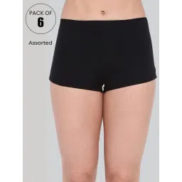Lyra Assorted Color Cotton Boy Shorts Panties - Pack Of 6-picture-33