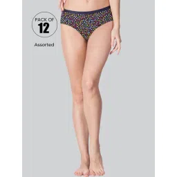 Lyra Assorted Color Cotton Printed Hipster Panties - Pack Of 12-picture-42