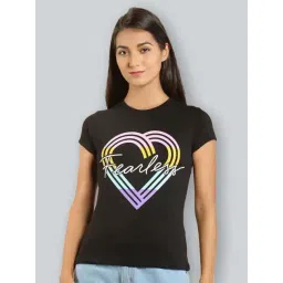 Lyra Black Cotton Printed T-Shirt-picture-14