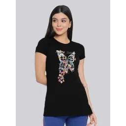 Lyra Black Cotton Printed T-Shirt-picture-34