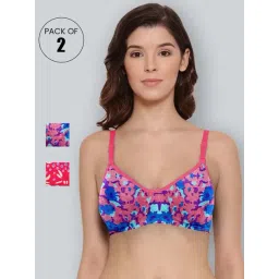 Lyra Fuchsia & Pink Cotton Printed T-Shirt Bras - Pack Of 2-picture-34
