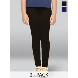 LYRA Girls Pack Of 2 Cotton Ankle-Length Leggings-picture-43