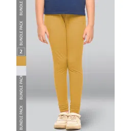 LYRA Girls Pack Of 2 Cotton Churidar Length Breathable Leggings-picture-28