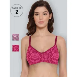 Lyra Magenta & Pink Cotton Printed T-Shirt Bras - Pack Of 2-picture-37