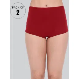 Lyra Maroon Cotton Boy Shorts Panties - Pack Of 2-picture-32