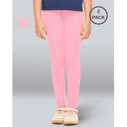 lyra Pack of 2 Girls Cotton Elastane Stretch Slim Fit Leggings-picture-38