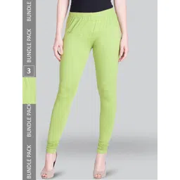 LYRA Pack Of 3 Churidar Length Cotton Lycra Leggings-picture-22