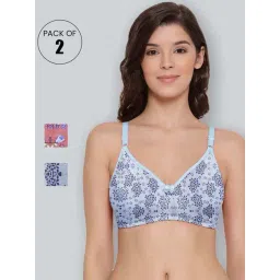 Lyra Peach & Blue Cotton Printed T-Shirt Bras - Pack Of 2-picture-13