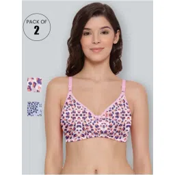 Lyra Pink & Blue Cotton Printed T-Shirt Bras - Pack Of 2-picture-47
