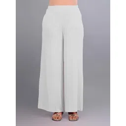 Lyra White Cotton Flared Pants-picture-45