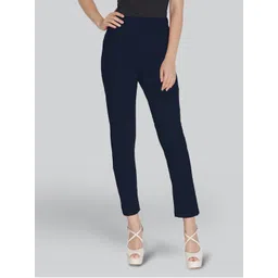 LYRA Women Blue Smart Solid Trouser-picture-34