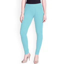 LYRA Women Blue Solid Churidar-Length Leggings-picture-29