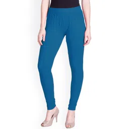 LYRA Women Blue Solid Churidar Length Leggings-picture-24