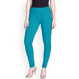 LYRA Women Blue Solid Churidar-Length Leggings-picture-30