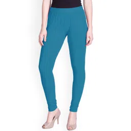 LYRA Women Blue Solid Churidar-Length Leggings-picture-25