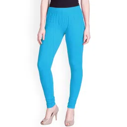 LYRA Women Blue Solid Churidar Length Leggings-picture-21