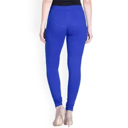 LYRA Women Blue Solid Churidar Length Leggings image 5