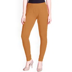 LYRA Women Brown Solid Cotton Ankle-Length Leggings-picture-42