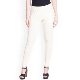 LYRA Women Cream Solid Churidar Length Leggings-picture-23
