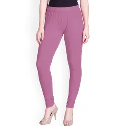 LYRA Women Lavender Solid Churidar Length Leggings-picture-11