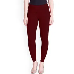 LYRA Women Maroon Solid Ankle Length Leggings-picture-17
