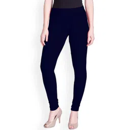 LYRA Women Navy Blue Solid Churidar Length Leggings-picture-13