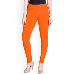 LYRA Women Orange Solid Churidar Length Leggings-picture-29