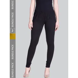 LYRA Women Pack Of 2 Churidar Length Cotton Lycra Leggings-picture-26
