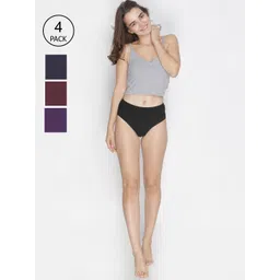 LYRA Women Pack Of 4 Assorted Solid Cotton Hipster Brief-picture-16