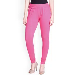 LYRA Women Pink Solid Churidar-Length Leggings-picture-41